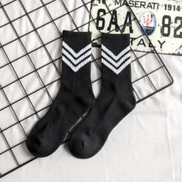 image-Towel Bottom High Tube Cotton Socks Black And White Basketball Socks Tide Socks