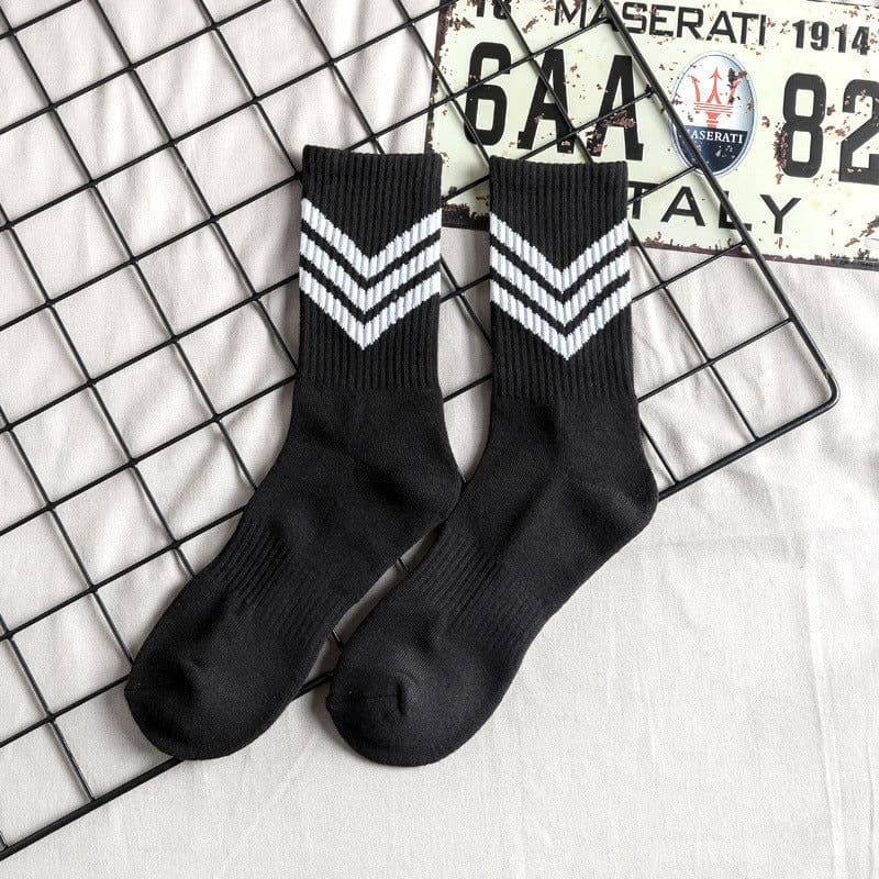 image-Towel Bottom High Tube Cotton Socks Black And White Basketball Socks Tide Socks