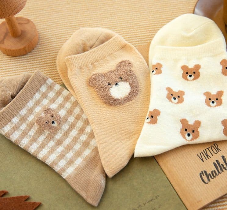 image-Cute Bear Girls Socks Funny Animal Party Women Socks Cotton Female Socks