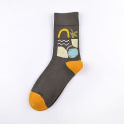 image-Personality Tide Socks Lighthouse Tide Socks Combed Cotton Embroidered Tube Socks
