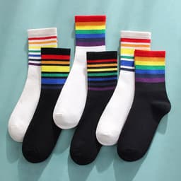 image-Rainbow Socks Women's Cotton Socks In Tube Socks