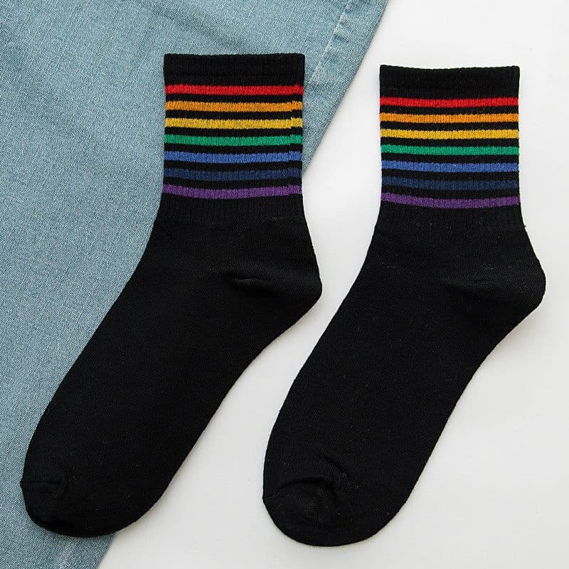 image-Rainbow Socks Women's Cotton Socks In Tube Socks