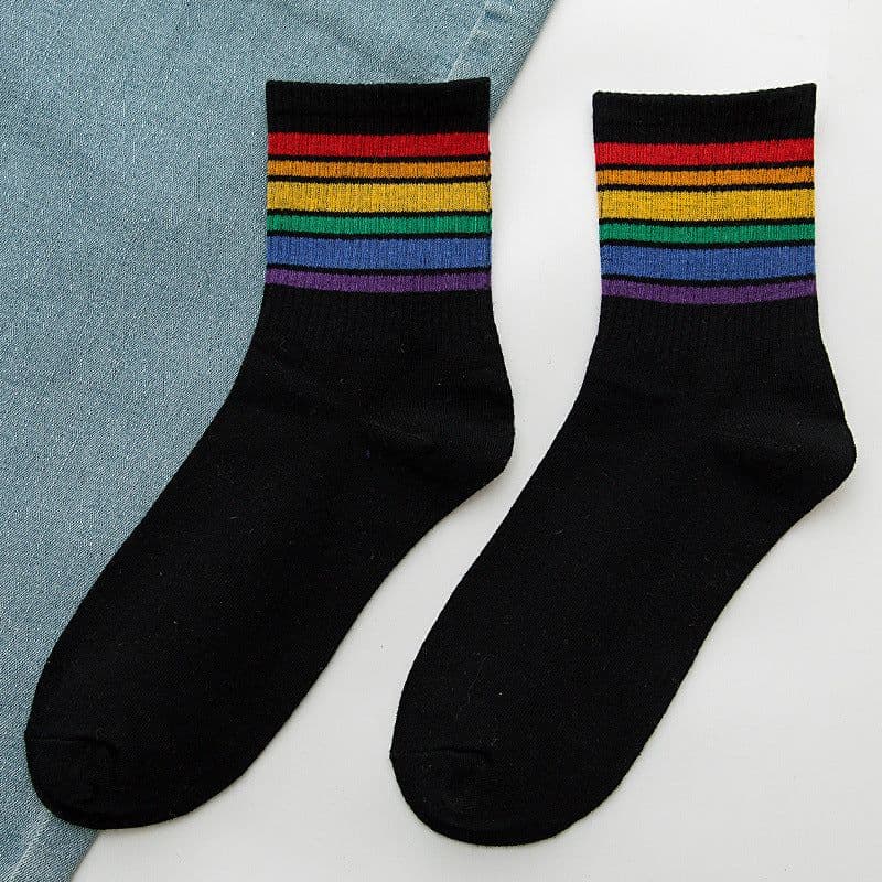 image-Rainbow Socks Women's Cotton Socks In Tube Socks