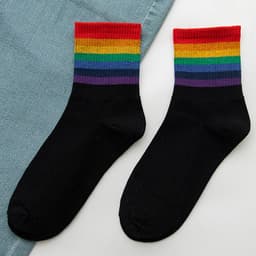 image-Rainbow Socks Women's Cotton Socks In Tube Socks