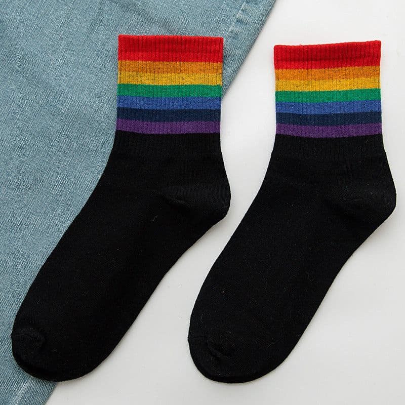 image-Rainbow Socks Women's Cotton Socks In Tube Socks