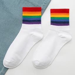 image-Rainbow Socks Women's Cotton Socks In Tube Socks