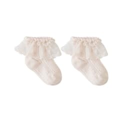 image-Carded Cotton Children's Mesh Socks Lace Baby Socks