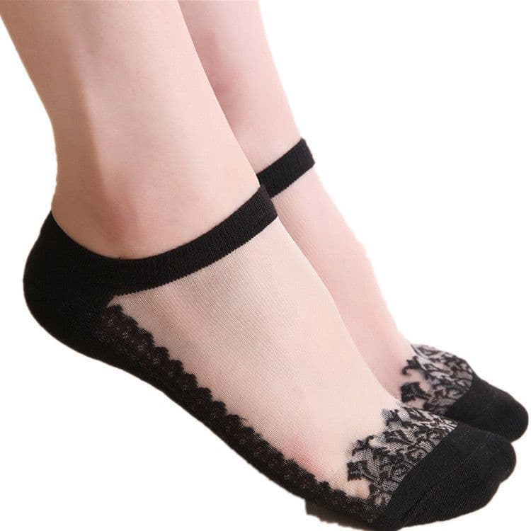 image-Invisible Breathable Lace Boat Socks Short Tube Ladies Socks