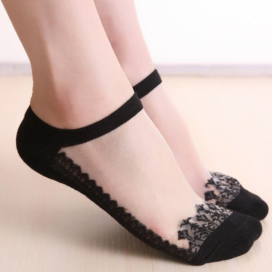 image-Invisible Breathable Lace Boat Socks Short Tube Ladies Socks