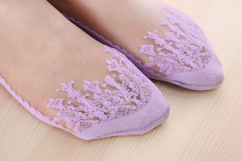 image-Invisible Breathable Lace Boat Socks Short Tube Ladies Socks
