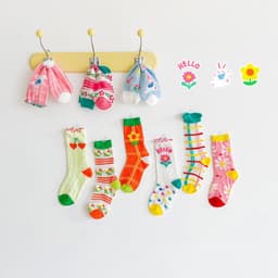 image-Summer thin ins illustration wind card silk socks cotton breathable girl socks