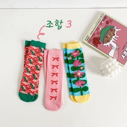 image-Children's Socks Striped Graffiti Straight Tube