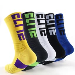 image-Men's Basketball Socks Letter High-top Thickening Moisture-absorbing Sports Tide Socks
