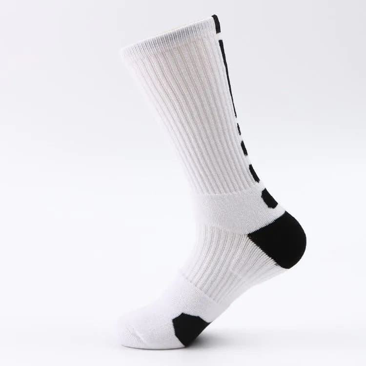 image-Classic High Top Towel Bottom Sports Socks Terry Thickening Antiskid Elite Basketball Socks Men's High Tube Socks