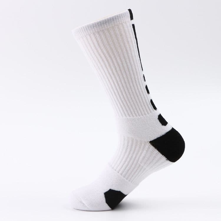 image-Classic High Top Towel Bottom Sports Socks Terry Thickening Antiskid Elite Basketball Socks Men's High Tube Socks