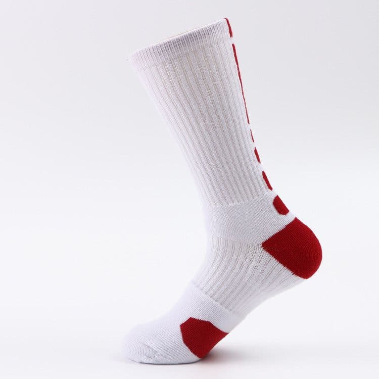 image-Classic High Top Towel Bottom Sports Socks Terry Thickening Antiskid Elite Basketball Socks Men's High Tube Socks