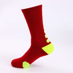 image-Classic High Top Towel Bottom Sports Socks Terry Thickening Antiskid Elite Basketball Socks Men's High Tube Socks