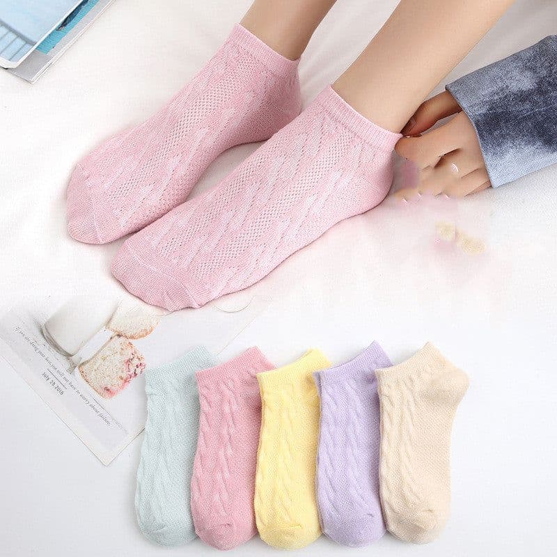 image-Summer Thin Shallow Mouth Boat Socks Ladies Cotton Socks