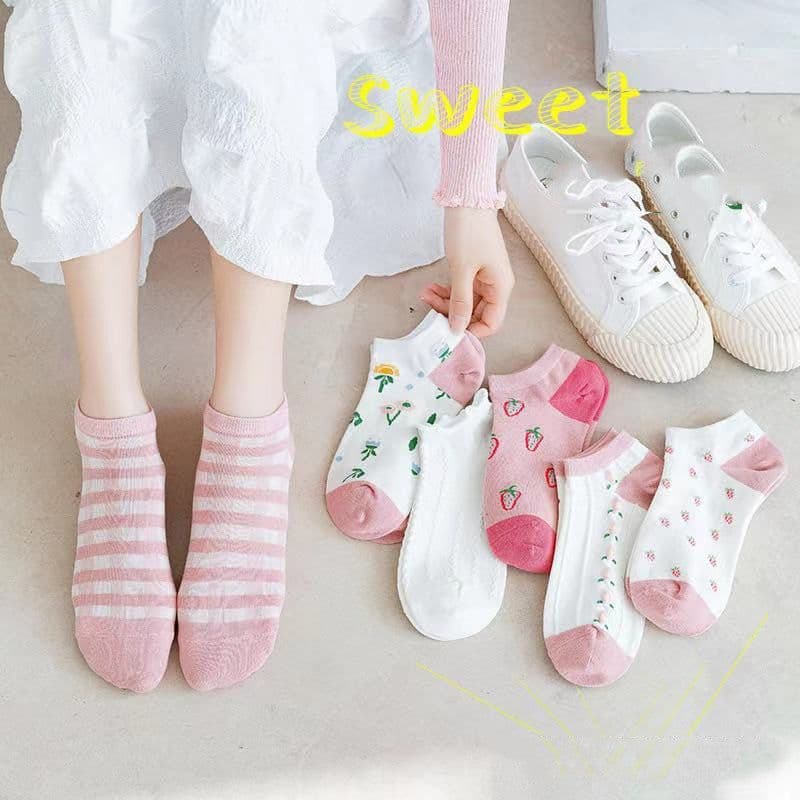 image-Summer Thin Shallow Mouth Boat Socks Ladies Cotton Socks