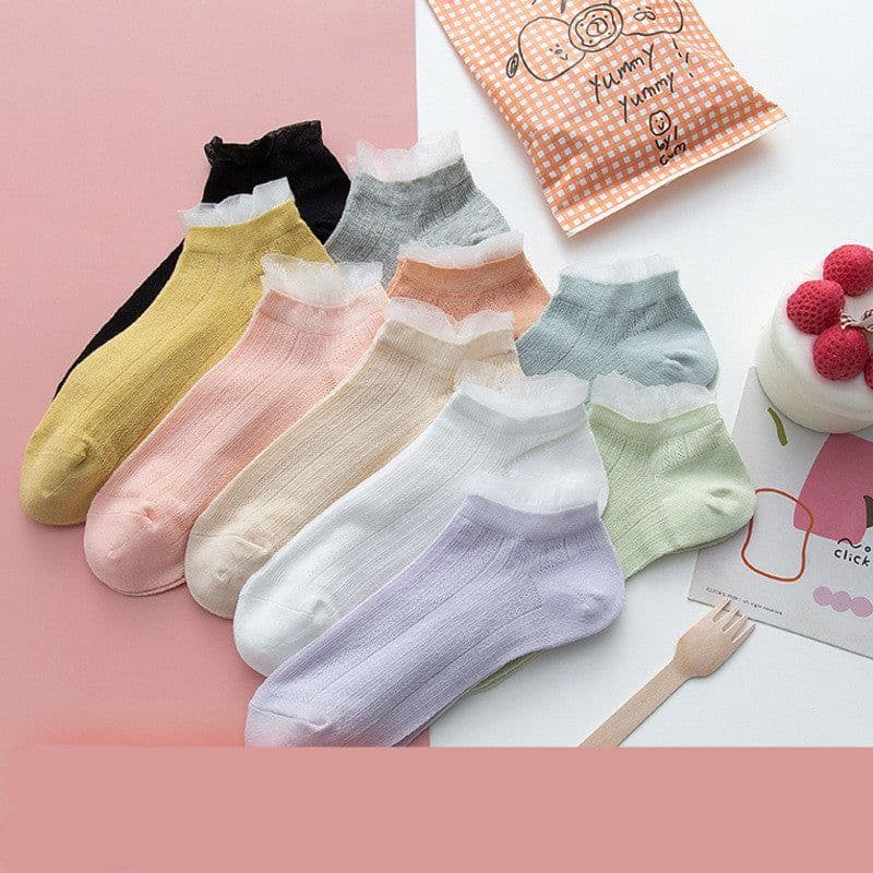 image-Summer Thin Shallow Mouth Boat Socks Ladies Cotton Socks