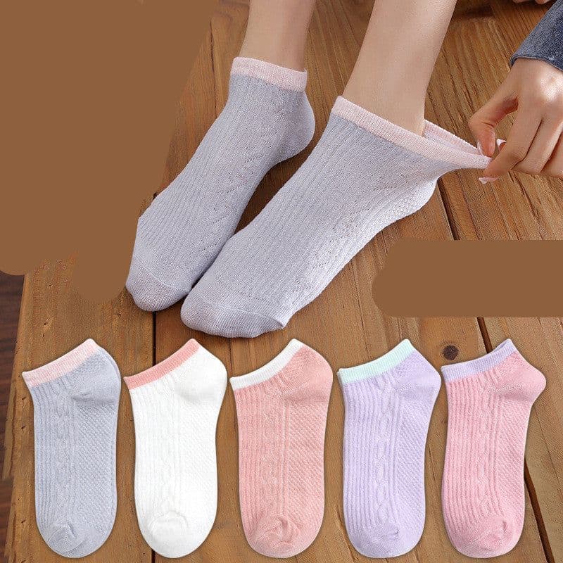 image-Summer Thin Shallow Mouth Boat Socks Ladies Cotton Socks