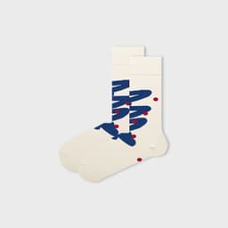 image-Socks Women's Tide Socks Ins Original Blue And White Curve Socks Letters Geometric Wild Socks Couple Socks Boneless Men's Socks