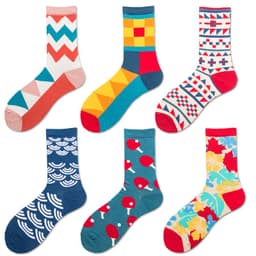 image-Delivery Spring And Autumn Men's Socks Rhombus Landscape Painting Tide Brand Socks