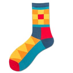 image-Delivery Spring And Autumn Men's Socks Rhombus Landscape Painting Tide Brand Socks