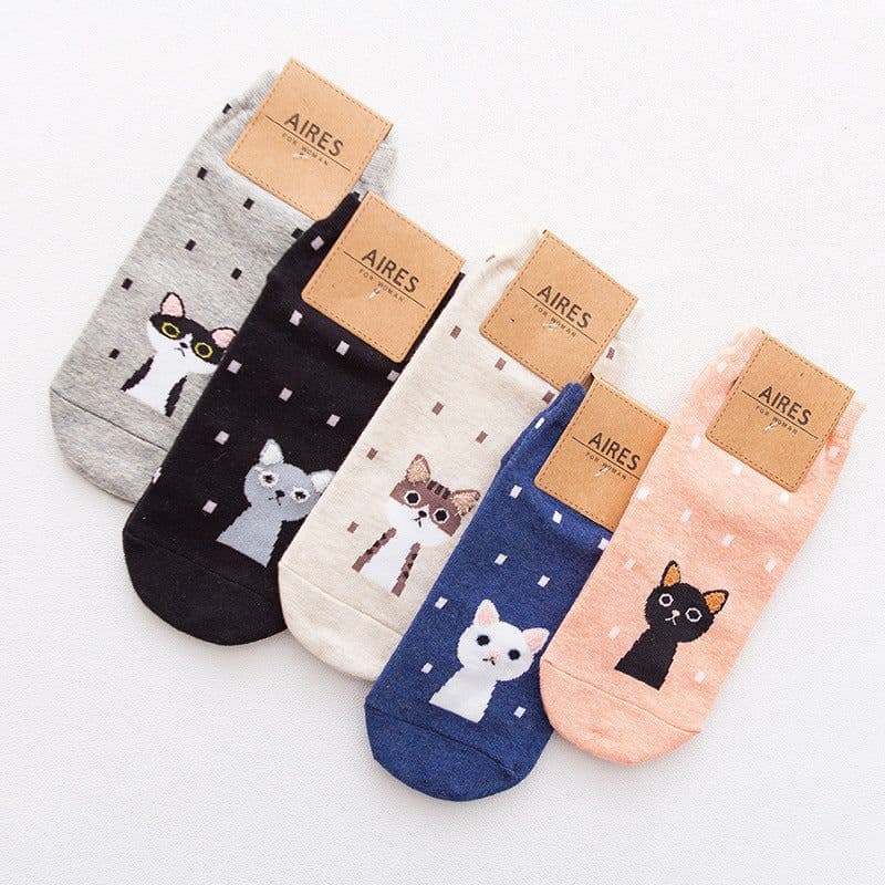 image-Straight Women's Boat Socks, Three-dimensional Cartoon Animal Cotton Socks, Comfortable Casual Socks