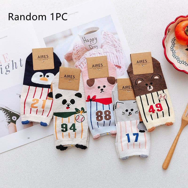 image-Straight Women's Boat Socks, Three-dimensional Cartoon Animal Cotton Socks, Comfortable Casual Socks