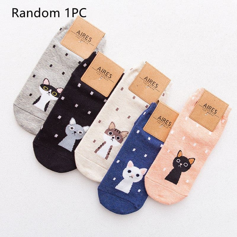 image-Straight Women's Boat Socks, Three-dimensional Cartoon Animal Cotton Socks, Comfortable Casual Socks
