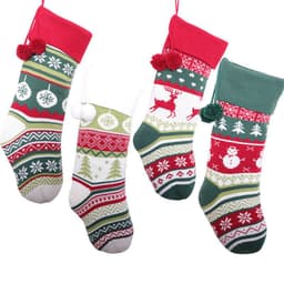 image-Christmas Decoration Knitted Christmas Stocking Candy Bag