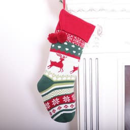 image-Christmas Decoration Knitted Christmas Stocking Candy Bag