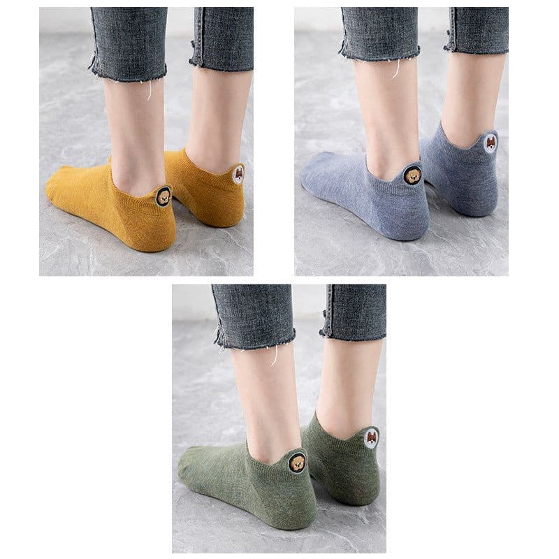 image-Socks Women's Socks Shallow Mouth Cotton Boat Socks Couples Mid-tube Low