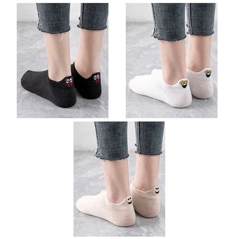 image-Socks Women's Socks Shallow Mouth Cotton Boat Socks Couples Mid-tube Low