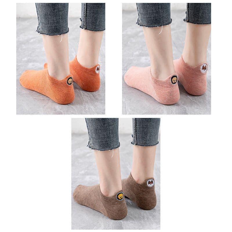 image-Socks Women's Socks Shallow Mouth Cotton Boat Socks Couples Mid-tube Low