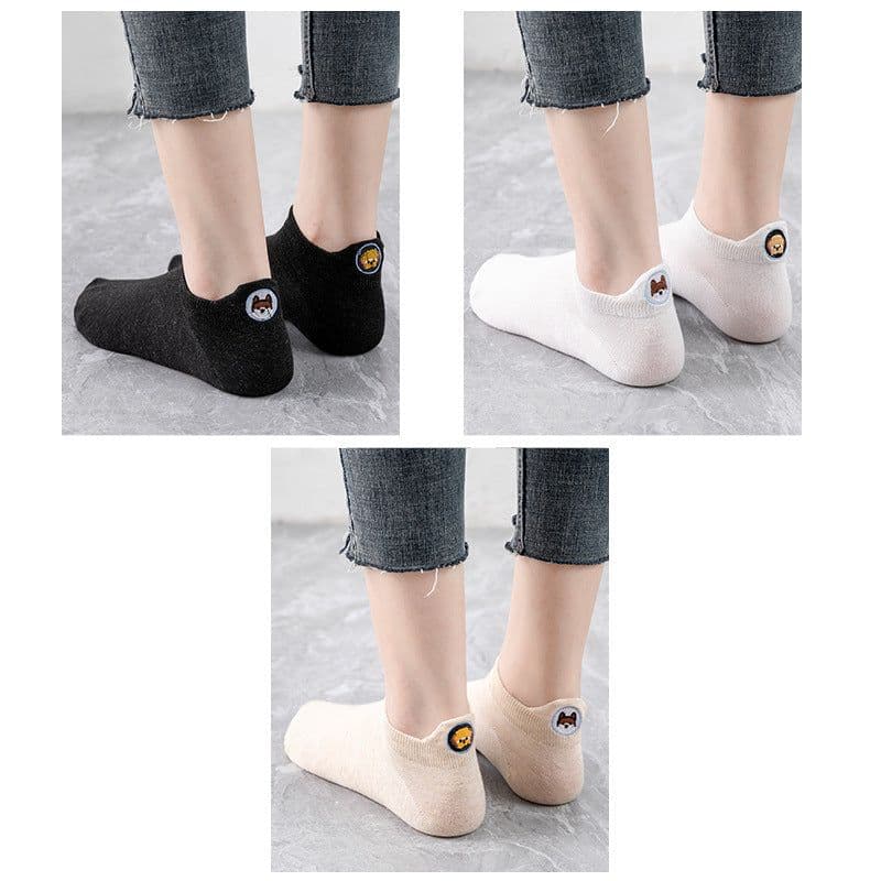 image-Socks Women's Socks Shallow Mouth Cotton Boat Socks Couples Mid-tube Low