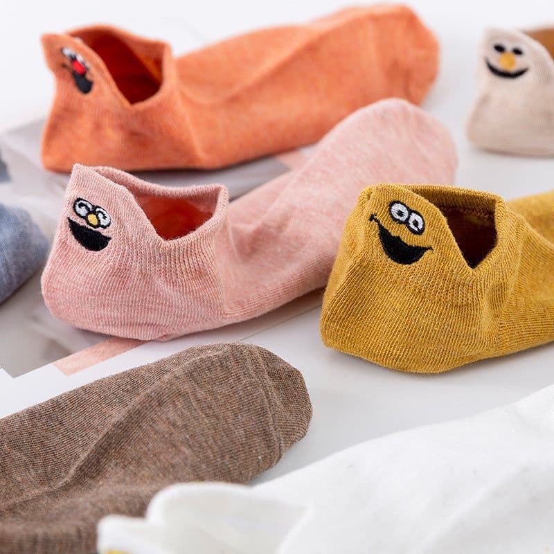 image-Socks Women's Socks Shallow Mouth Cotton Boat Socks Couples Mid-tube Low