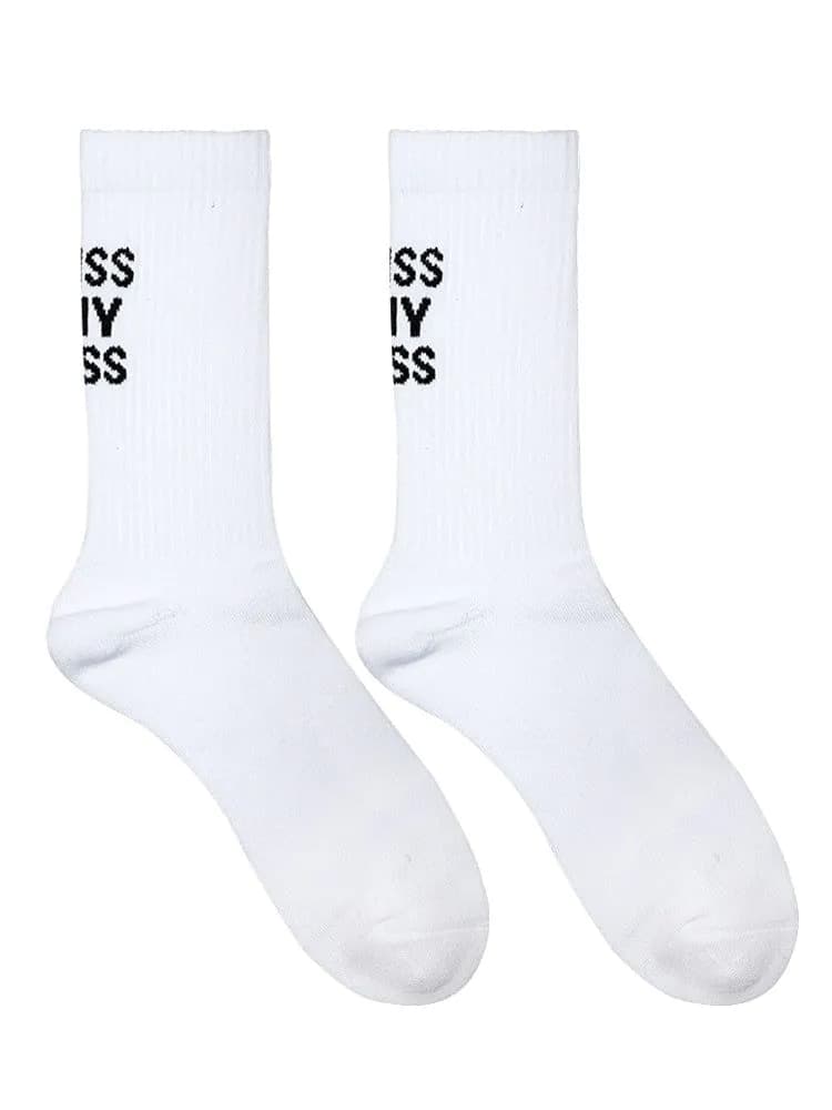 image-White High Tube Sports Fitness Cotton Socks