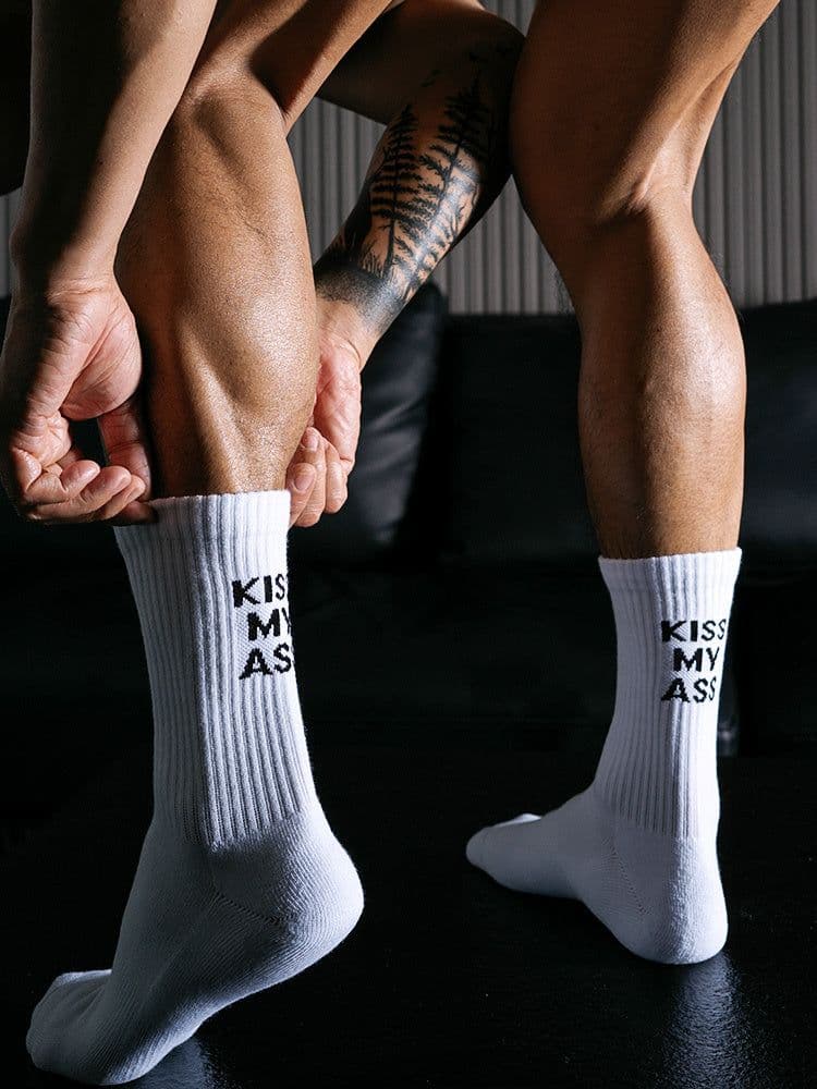 image-White High Tube Sports Fitness Cotton Socks