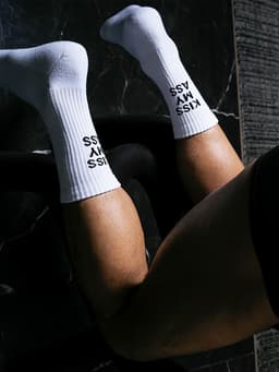 image-White High Tube Sports Fitness Cotton Socks