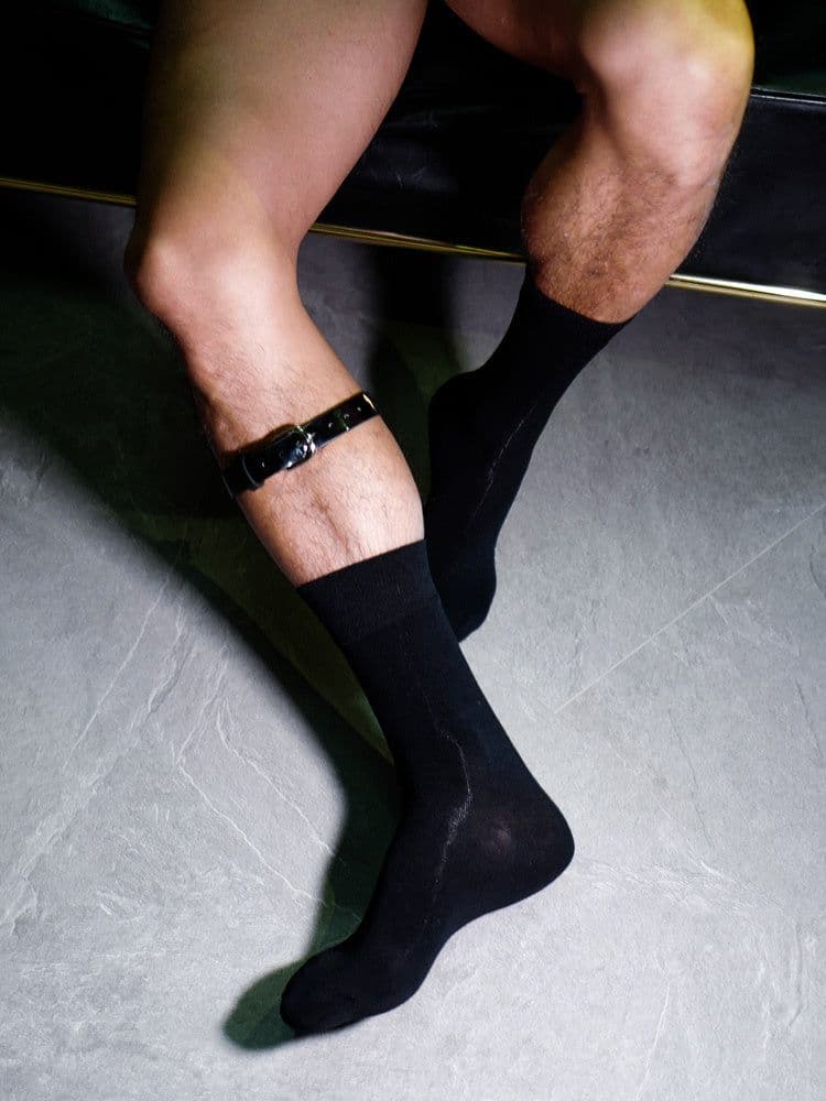 image-Cotton Business Socks Dress Socks With Leather Shoes