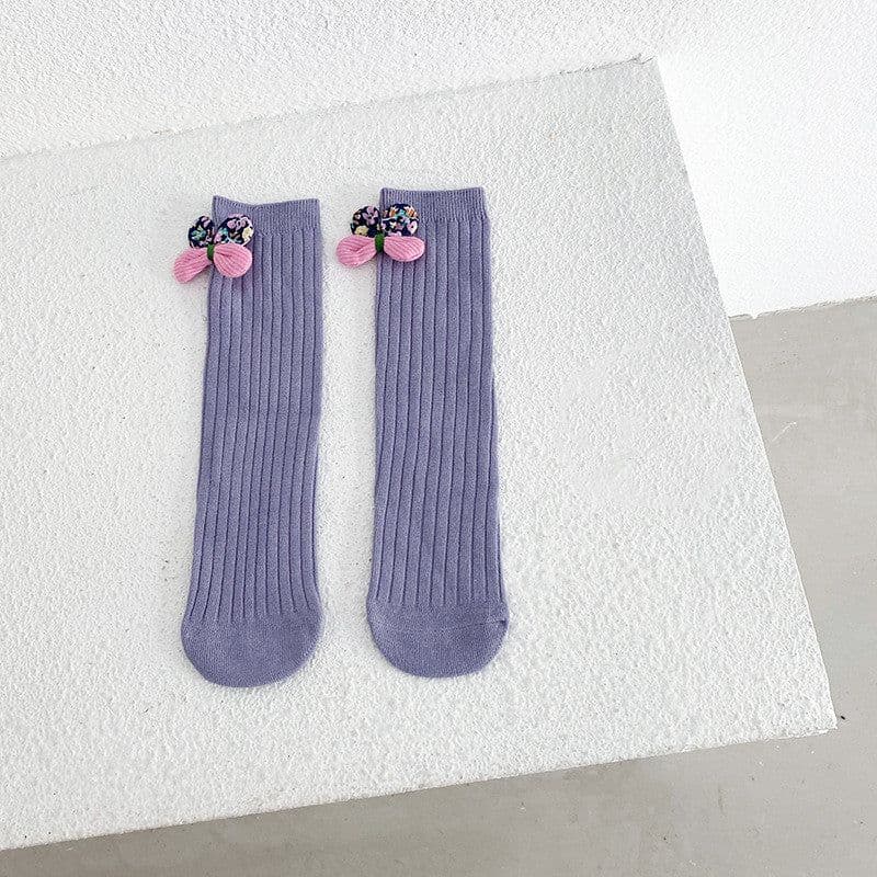 image-Children's Socks Bowknot Girls Straight Socks