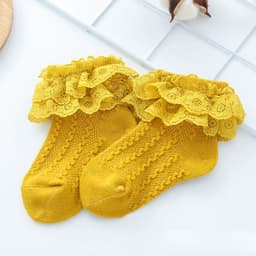 image-Baby Lace Socks Double Lace Princess Socks Baby Cotton Socks Dance Socks