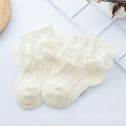 image-Baby Lace Socks Double Lace Princess Socks Baby Cotton Socks Dance Socks