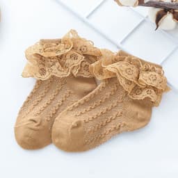 image-Baby Lace Socks Double Lace Princess Socks Baby Cotton Socks Dance Socks