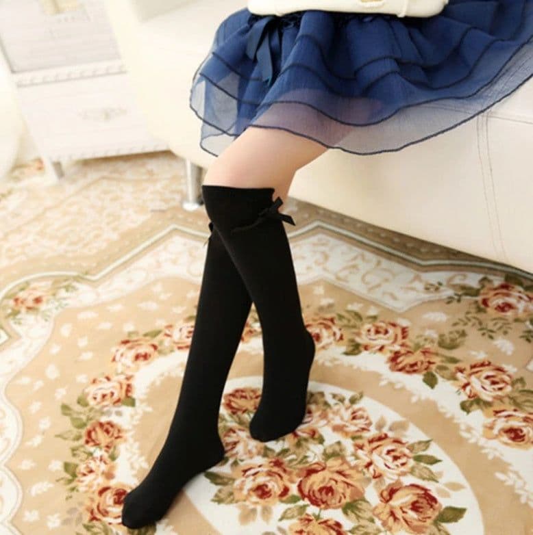 image-New Style Striped Cotton Socks, Girls' Socks, Bowknot Socks