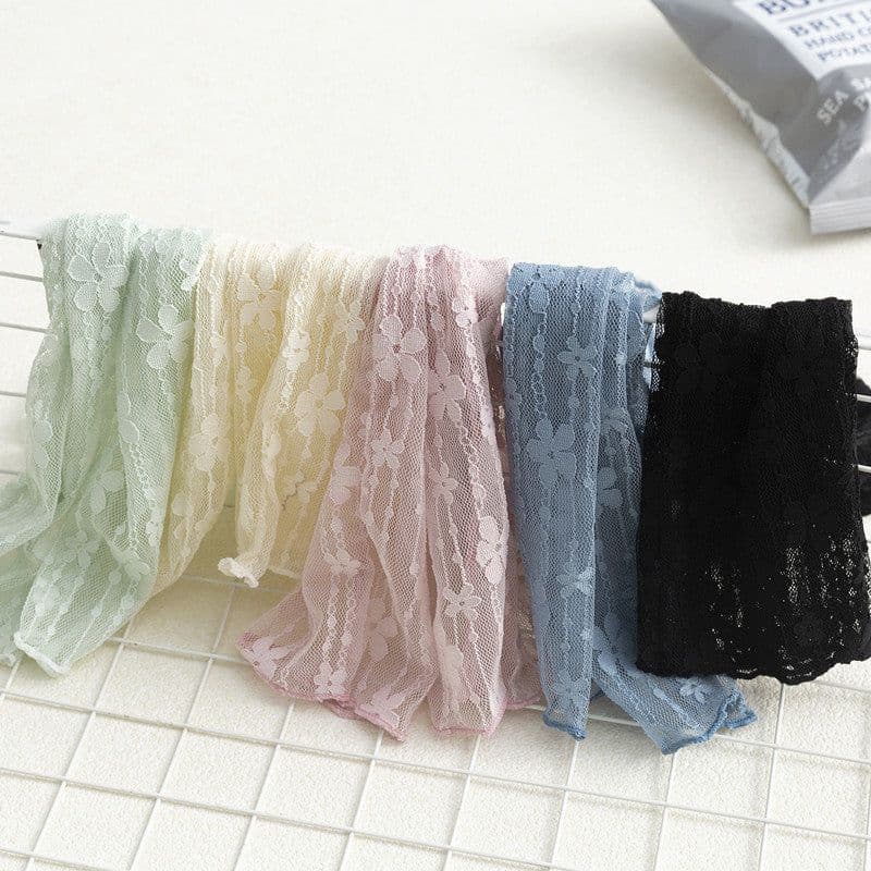 image-Japanese Lace Small Flower Stockings Thin Hollow Net Stockings
