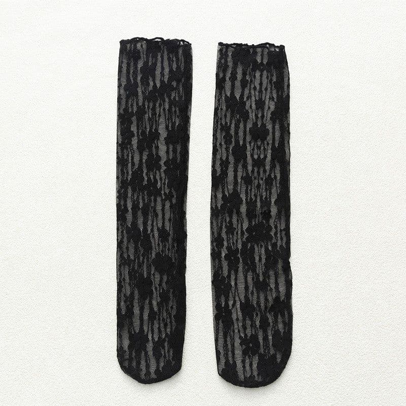 image-Japanese Lace Small Flower Stockings Thin Hollow Net Stockings