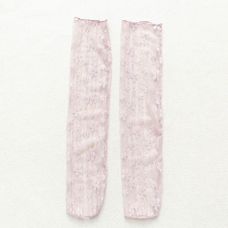 image-Japanese Lace Small Flower Stockings Thin Hollow Net Stockings